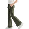 imageRolanko Girls Flare Wide Leg Sweatpants Elastic Waist Bell Bottoms Pants for Kids Sweats with Pockets 512YGreen