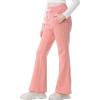 imageRolanko Girls Flare Wide Leg Sweatpants Elastic Waist Bell Bottoms Pants for Kids Sweats with Pockets 512YPink