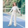 imageRolanko Girls Flare Wide Leg Sweatpants Elastic Waist Bell Bottoms Pants for Kids Sweats with Pockets 512YWhitegrey