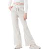 imageRolanko Girls Flare Wide Leg Sweatpants Elastic Waist Bell Bottoms Pants for Kids Sweats with Pockets 512YWhitegrey