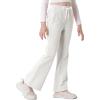imageRolanko Girls Flare Wide Leg Sweatpants Elastic Waist Bell Bottoms Pants for Kids Sweats with Pockets 512YWhitegrey