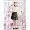 imageRolanko Girls Sequin Skirt Elastic Waist Glitter Sparkly Skort with Lining Twirling Shiny Skirts for Kids Dance Party 512YBlack
