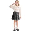 imageRolanko Girls Sequin Skirt Elastic Waist Glitter Sparkly Skort with Lining Twirling Shiny Skirts for Kids Dance Party 512YBlack