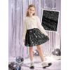 imageRolanko Girls Sequin Skirt Elastic Waist Glitter Sparkly Skort with Lining Twirling Shiny Skirts for Kids Dance Party 512YBlack