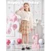 imageRolanko Girls Sequin Skirt Elastic Waist Glitter Sparkly Skort with Lining Twirling Shiny Skirts for Kids Dance Party 512YGold