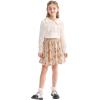 imageRolanko Girls Sequin Skirt Elastic Waist Glitter Sparkly Skort with Lining Twirling Shiny Skirts for Kids Dance Party 512YGold