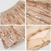 imageRolanko Girls Sequin Skirt Elastic Waist Glitter Sparkly Skort with Lining Twirling Shiny Skirts for Kids Dance Party 512YGold
