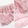 imageRolanko Girls Sequin Skirt Elastic Waist Glitter Sparkly Skort with Lining Twirling Shiny Skirts for Kids Dance Party 512YPink