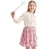 imageRolanko Girls Sequin Skirt Elastic Waist Glitter Sparkly Skort with Lining Twirling Shiny Skirts for Kids Dance Party 512YPink
