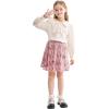 imageRolanko Girls Sequin Skirt Elastic Waist Glitter Sparkly Skort with Lining Twirling Shiny Skirts for Kids Dance Party 512YPink