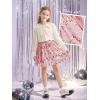 imageRolanko Girls Sequin Skirt Elastic Waist Glitter Sparkly Skort with Lining Twirling Shiny Skirts for Kids Dance Party 512YPink