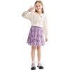 imageRolanko Girls Sequin Skirt Elastic Waist Glitter Sparkly Skort with Lining Twirling Shiny Skirts for Kids Dance Party 512YPurple