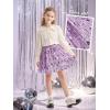 imageRolanko Girls Sequin Skirt Elastic Waist Glitter Sparkly Skort with Lining Twirling Shiny Skirts for Kids Dance Party 512YPurple