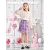 imageRolanko Girls Sequin Skirt Elastic Waist Glitter Sparkly Skort with Lining Twirling Shiny Skirts for Kids Dance Party 512YPurple
