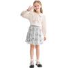 imageRolanko Girls Sequin Skirt Elastic Waist Glitter Sparkly Skort with Lining Twirling Shiny Skirts for Kids Dance Party 512YSilver