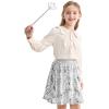 imageRolanko Girls Sequin Skirt Elastic Waist Glitter Sparkly Skort with Lining Twirling Shiny Skirts for Kids Dance Party 512YSilver