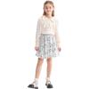 imageRolanko Girls Sequin Skirt Elastic Waist Glitter Sparkly Skort with Lining Twirling Shiny Skirts for Kids Dance Party 512YSilver