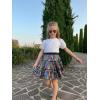 imageRolanko Girls Sequin Skirt Kids Elastic Waist ALine Sparkly Ruffle Skirt with Lining for Party DanceMulticolor