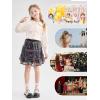 imageRolanko Girls Sequin Skirt Kids Elastic Waist ALine Sparkly Ruffle Skirt with Lining for Party DanceMulticolor