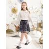imageRolanko Girls Sequin Skirt Kids Elastic Waist ALine Sparkly Ruffle Skirt with Lining for Party DanceMulticolor
