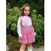imageRolanko Girls Sequin Skirt Kids Elastic Waist ALine Sparkly Ruffle Skirt with Lining for Party DancePink