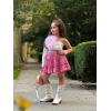 imageRolanko Girls Sequin Skirt Kids Elastic Waist ALine Sparkly Ruffle Skirt with Lining for Party DancePink