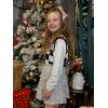 imageRolanko Girls Sequin Skirt Kids Elastic Waist ALine Sparkly Ruffle Skirt with Lining for Party DanceSilver