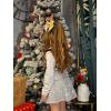 imageRolanko Girls Sequin Skirt Kids Elastic Waist ALine Sparkly Ruffle Skirt with Lining for Party DanceSilver