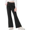 imageRolanko Girls Flare Wide Leg Sweatpants Elastic Waist Bell Bottoms Pants for Kids Sweats with Pockets 512YBlack