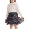 imageRolanko Girls Sequin Skirt Kids Elastic Waist ALine Sparkly Ruffle Skirt with Lining for Party DanceMulticolor