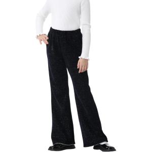 imageRolanko Girls Bell Bottom Chenille Silver Threaded Flare Pants with Pearls Sparkly Corduroy Flare Trousers for Kids 512YNavy