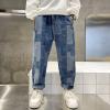 imageRolanko Boys Baggy Jeans Elastic Straight fit Stretch Denim Pants Loose Kids Clothes 414 YearsA1patchw