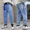 imageRolanko Boys Baggy Jeans Elastic Straight fit Stretch Denim Pants Loose Kids Clothes 414 YearsA2plaid