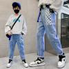 imageRolanko Boys Baggy Jeans Elastic Straight fit Stretch Denim Pants Loose Kids Clothes 414 YearsA2plaid