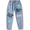 imageRolanko Boys Baggy Jeans Elastic Straight fit Stretch Denim Pants Loose Kids Clothes 414 YearsA3graffiti