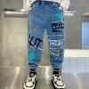 imageRolanko Boys Baggy Jeans Elastic Straight fit Stretch Denim Pants Loose Kids Clothes 414 YearsA3graffiti