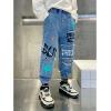 imageRolanko Boys Baggy Jeans Elastic Straight fit Stretch Denim Pants Loose Kids Clothes 414 YearsA3graffiti