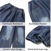 imageRolanko Boys Baggy Jeans Elastic Straight fit Stretch Denim Pants Loose Kids Clothes 414 YearsCurvedseam