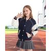 imageRolanko Girls Varsity Jackets Baseball Bomber Color Block Letterman Jacket Outwear With Pockets 715 YearsNavyblue