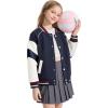 imageRolanko Girls Varsity Jackets Baseball Bomber Color Block Letterman Jacket Outwear With Pockets 715 YearsNavyblue