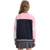 imageRolanko Girls Varsity Jackets Baseball Bomber Color Block Letterman Jacket Outwear With Pockets 715 YearsNavypink