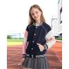 imageRolanko Girls Varsity Jackets Baseball Bomber Color Block Letterman Jacket Outwear With Pockets 715 YearsNavypink