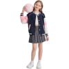 imageRolanko Girls Varsity Jackets Baseball Bomber Color Block Letterman Jacket Outwear With Pockets 715 YearsNavypink