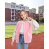 imageRolanko Girls Varsity Jackets Baseball Bomber Color Block Letterman Jacket Outwear With Pockets 715 YearsPink