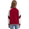 imageRolanko Girls Varsity Jackets Baseball Bomber Color Block Letterman Jacket Outwear With Pockets 715 YearsRed