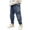 imageRolanko Boys Baggy Jeans Elastic Straight fit Stretch Denim Pants Loose Kids Clothes 414 YearsA1patchw