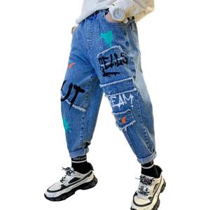 imageRolanko Boys Baggy Jeans Elastic Straight fit Stretch Denim Pants Loose Kids Clothes 414 YearsA3graffiti