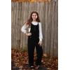 imageRolanko Girls Jumpsuit Ribbed Knit Loose Overalls Spaghetti Strap Long Pants Romper with Pockets 512 YBlack