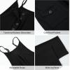 imageRolanko Girls Jumpsuit Ribbed Knit Loose Overalls Spaghetti Strap Long Pants Romper with Pockets 512 YBlack