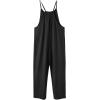 imageRolanko Girls Jumpsuit Ribbed Knit Loose Overalls Spaghetti Strap Long Pants Romper with Pockets 512 YBlack